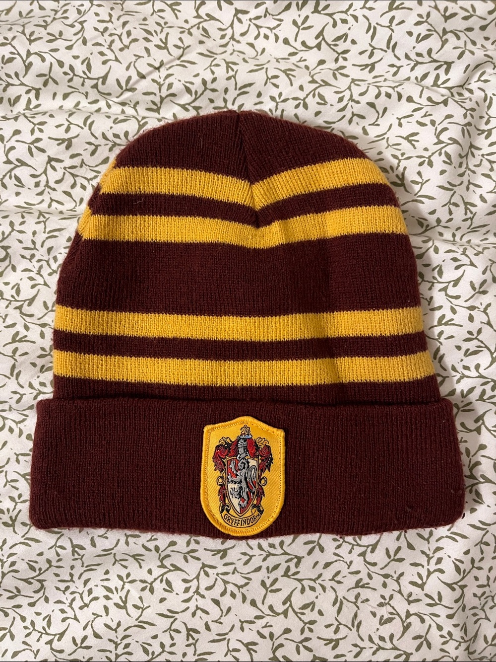 Warner Bros. Harry Potter Beanie in Maroon with Gold Stitching